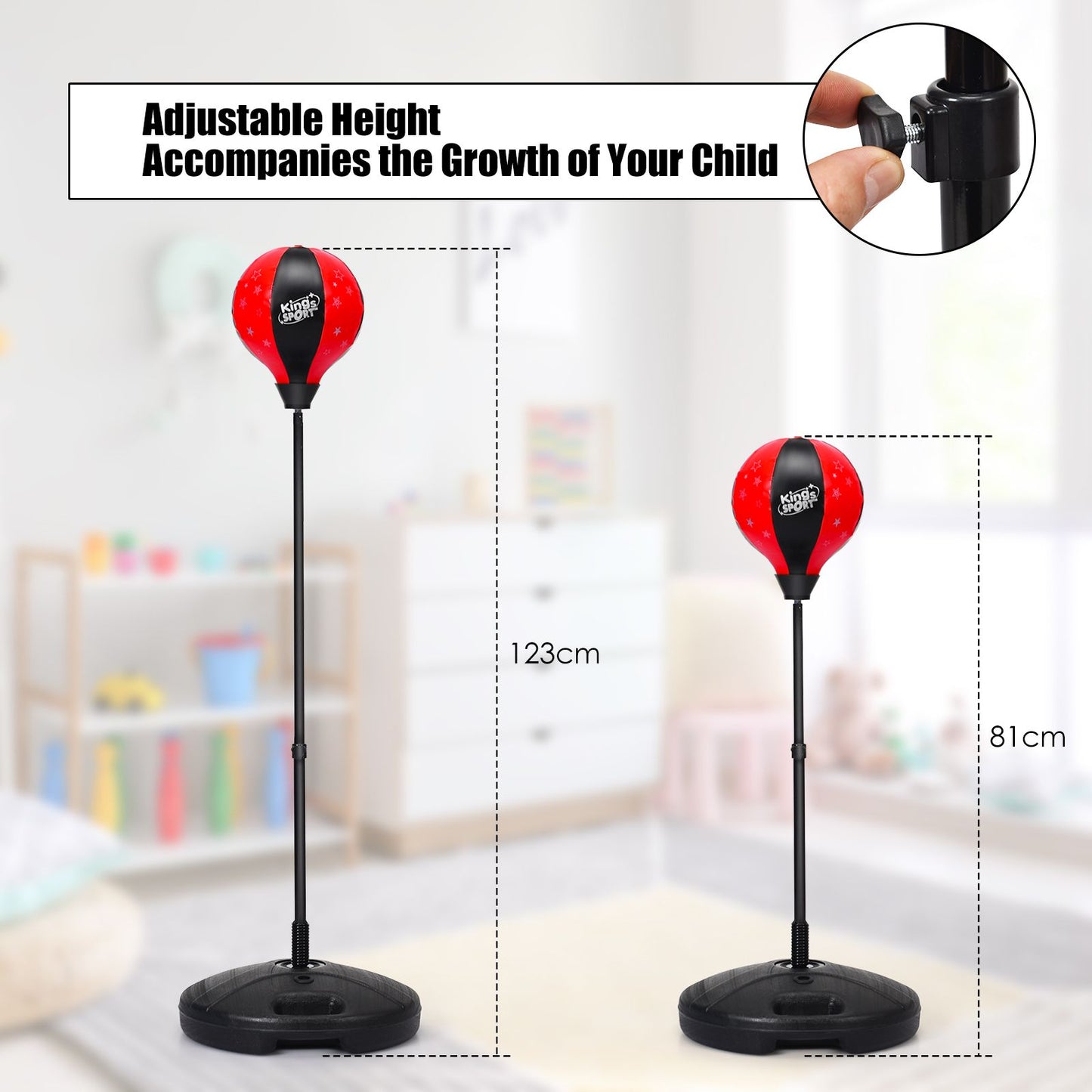 Kids Standing Punching Bag with Stand and Gloves