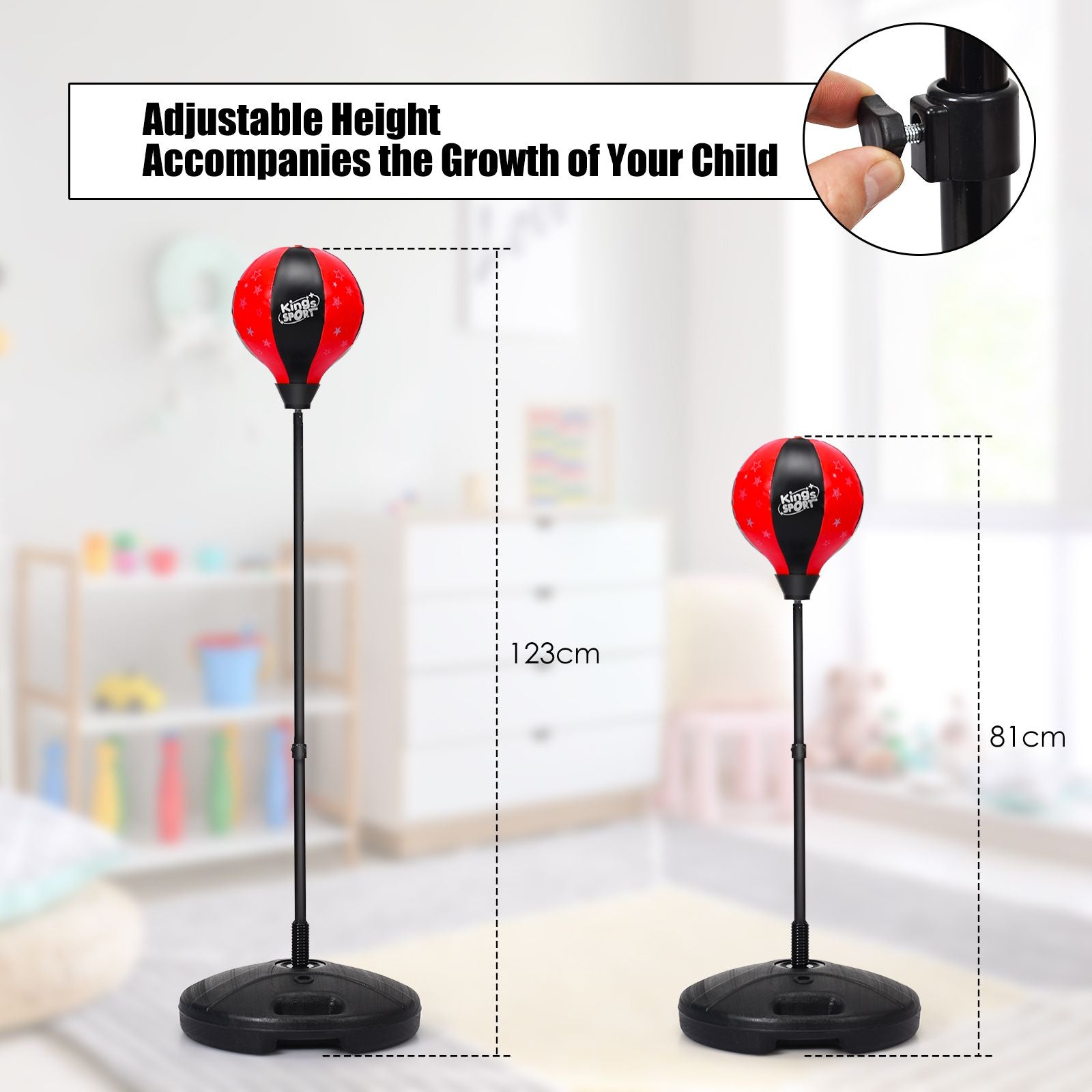 Kids Standing Punching Bag with Stand and Gloves