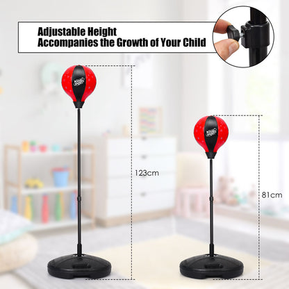 Kids Standing Punching Bag with Stand and Gloves