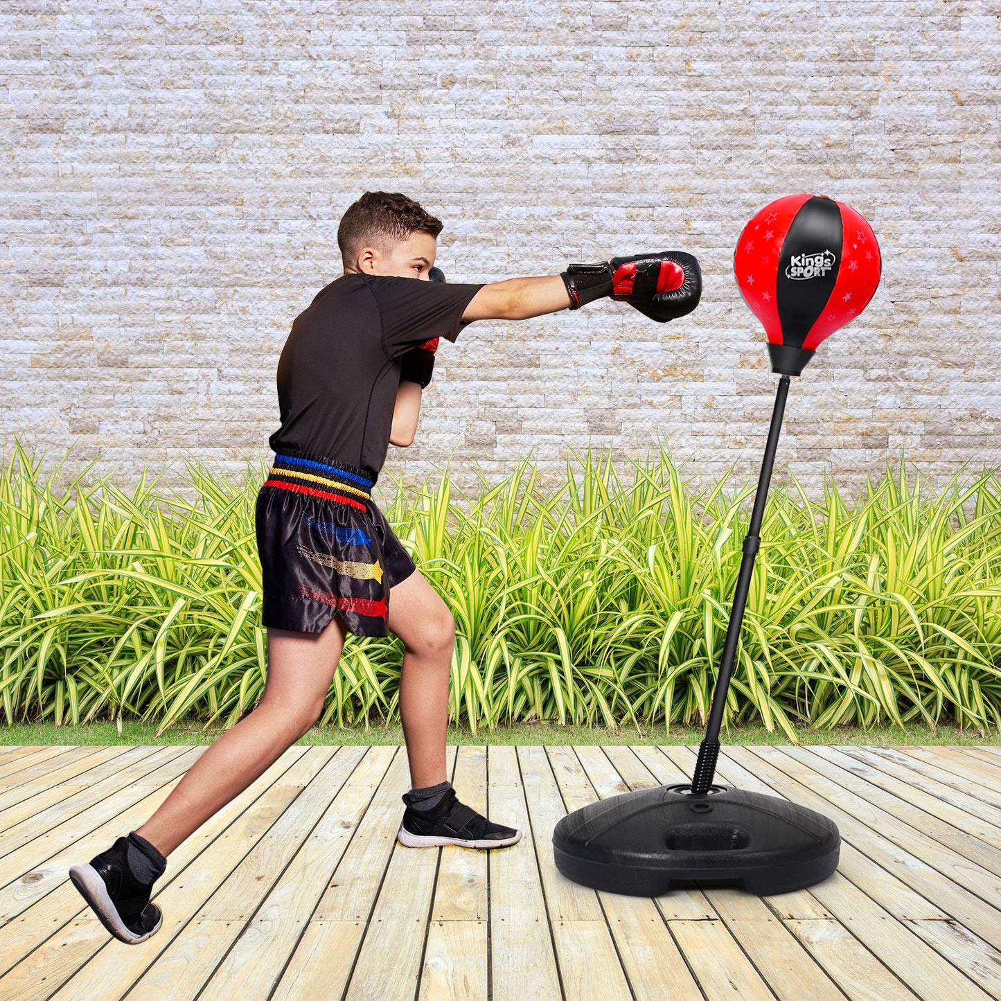 Kids Standing Punching Bag with Stand and Gloves