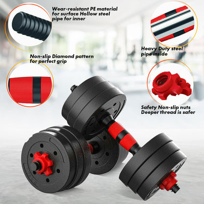 20/30/40Kg Dumbbell Barbell Weight Set Pair of Hand Weights Gym Fitness Workout