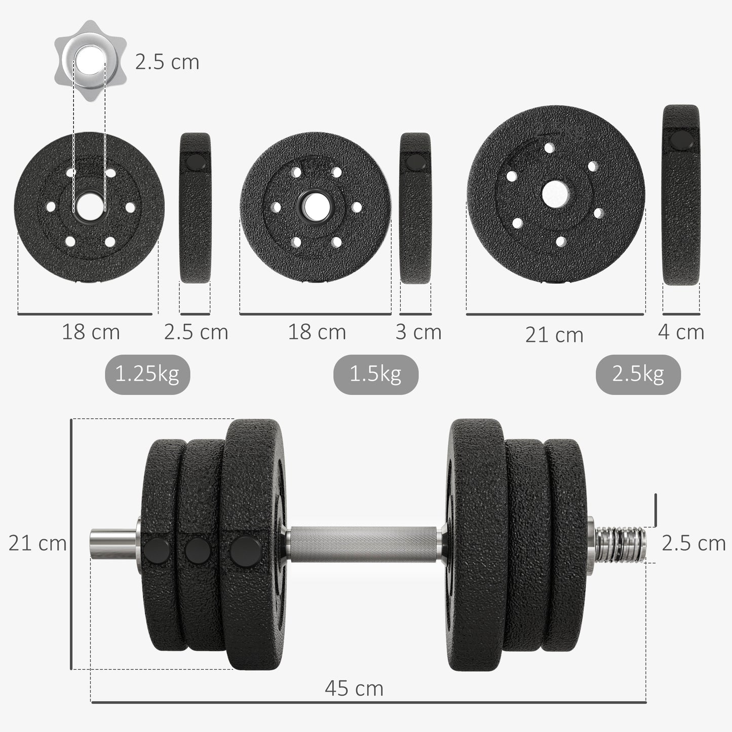 Adjustable Dumbbells Weight Set Hand Weight for Home Gym Body Fitness