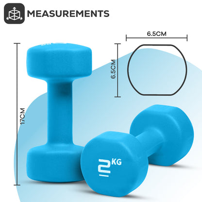 Neoprene Dumbbells Weights Pair Exercise Iron Hand Set Home Gym Fitness Aerobic