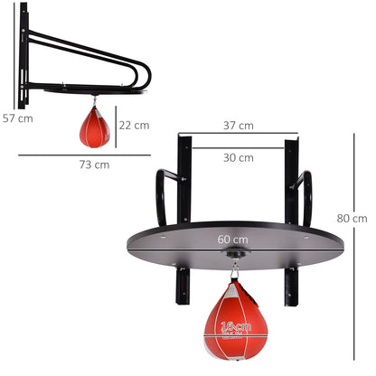 Wall-Mounted Speedball Boxing Platform Set Rack Punching for Men and Women