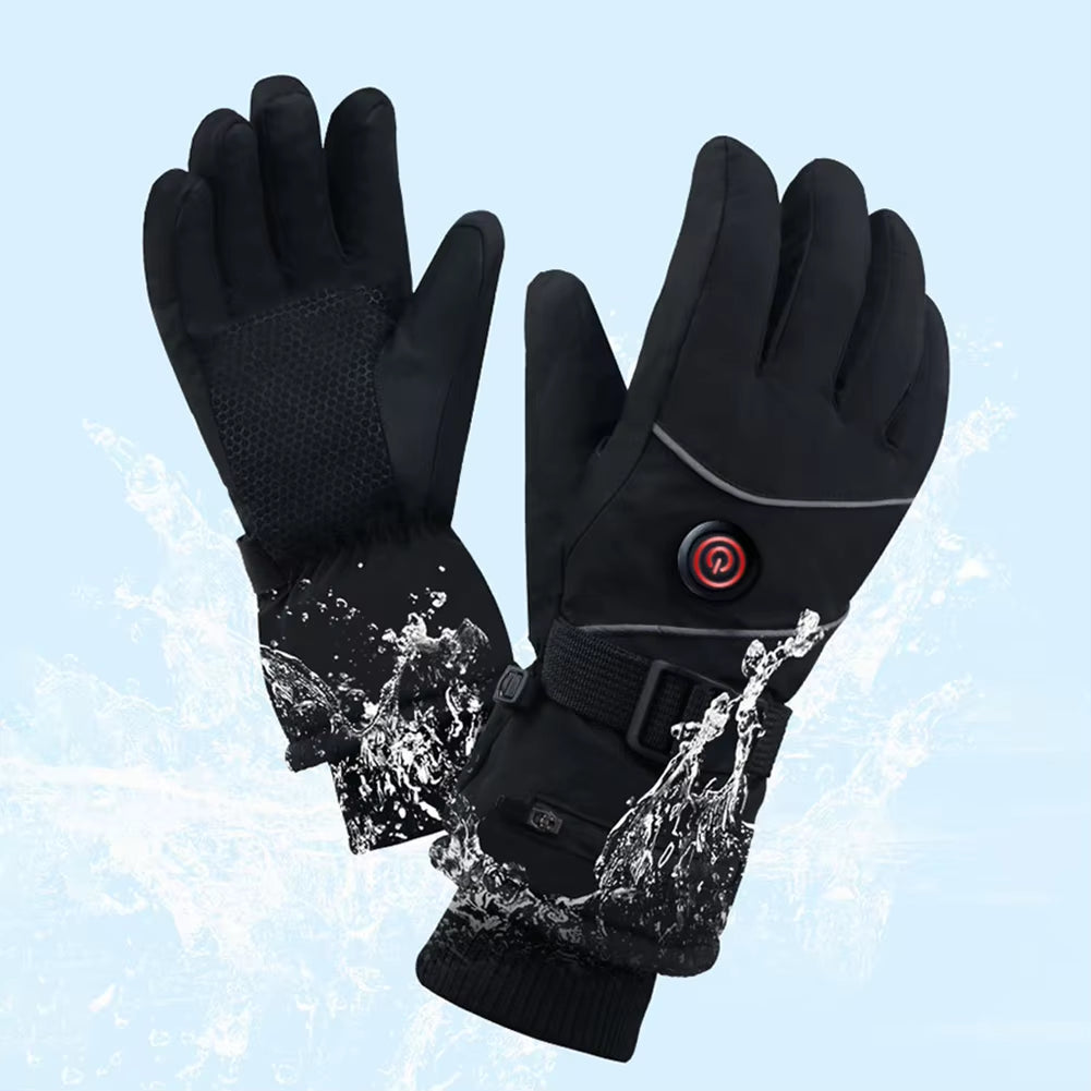 Outdoor Winter Gloves Hand Warmer DC Rechargeable Heated Gloves Touchscreen Waterproof Thermal Gloves for Women Men Ski Hiking