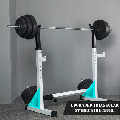 Adjustable Barbell Rack Squat Stand Pair Weight Lifting Bench Press Home Gym UK