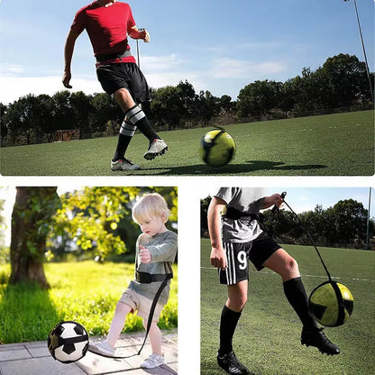 Adjustable Football Kick Trainer Soccer Ball Solo Practice Training Auxiliary Equipment Sports Trainer Elastic Belt Assistance