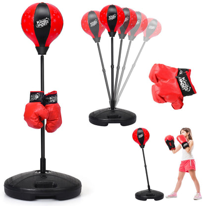 Kids Standing Punching Bag with Stand and Gloves