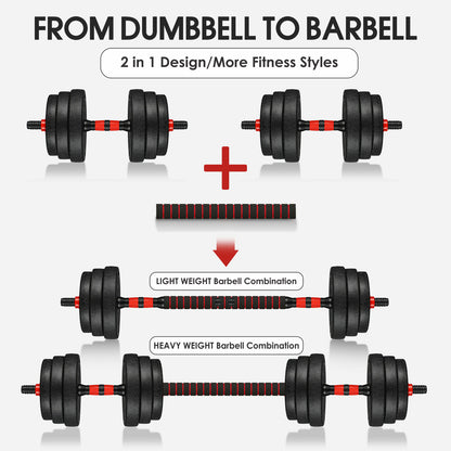 20/30/40Kg Dumbbell Barbell Weight Set Pair of Hand Weights Gym Fitness Workout