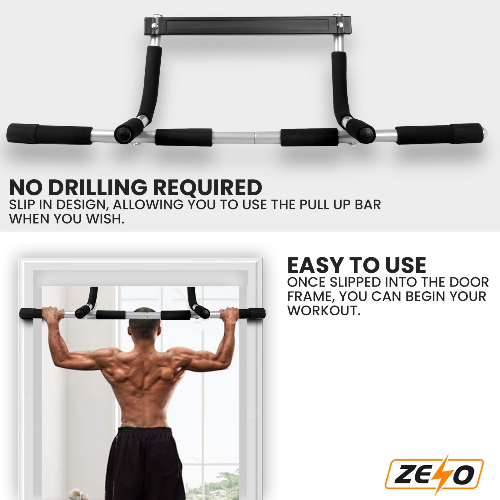 GYM FITNESS BAR CHIN up PULL up STRENGTH SITUP DIPS EXERCISE WORKOUT DOOR BARS